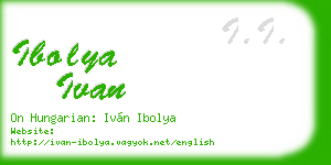 ibolya ivan business card